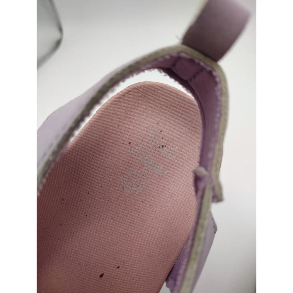 First Steps Girls Lavender Purple Butterfly Strappy Sandals Size 10 Hook & Loop